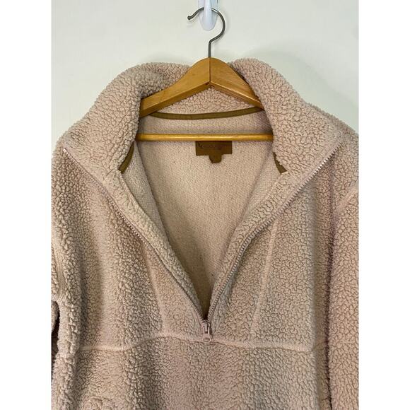 UGG By Koolaburra Pink 1/2 Zip Sherpa Fleece Pullover Sweatshirt Medium Winter - Picture 3 of 16
